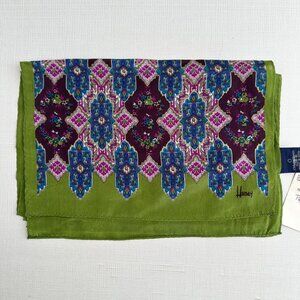 Honey Vintage Silk Scarf NWT 10x50 Green Purple